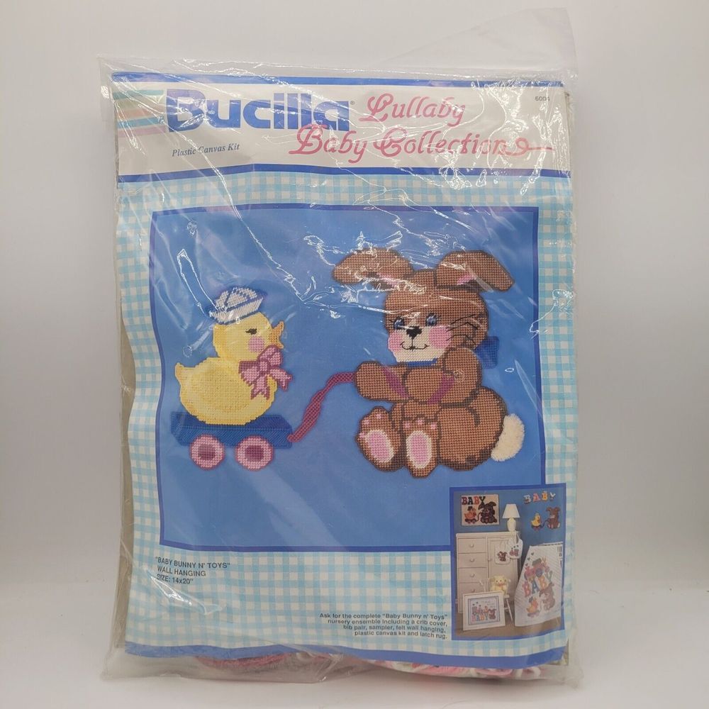 Baby Bunny N' Toys Plastic Canvas Kit - Bucilla #6004‎ - Lullaby Baby Collection